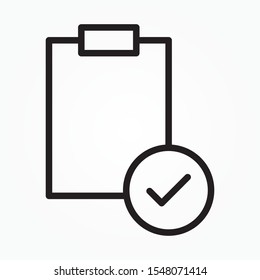 list confirmation icon in line style confirm list, check list.