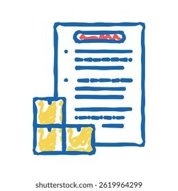 list of delivering packages doodle icon sketch vector. list of delivering packages sign. isolated symbol illustration