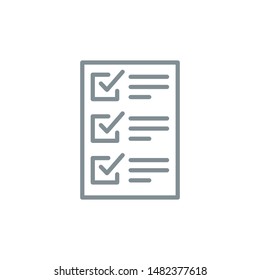 list document outline flat icon. Single high quality outline logo symbol for web design or mobile app. Thin line sign for design logo. gray icon pictogram isolated on white background