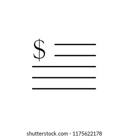 list dollar icon. Element of electronic commerce icon for mobile concept and web apps. Thin line list dollar icon can be used for web and mobile