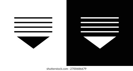 Colección de silueta de ícono desplegable en versiones sólidas planas en blanco y negro para Diseños gráficos
