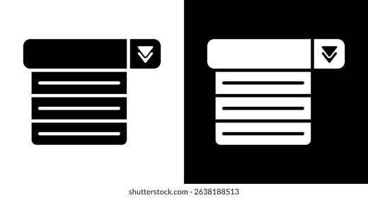 List dropdown icon Vector in flat style. Collection silhouettes