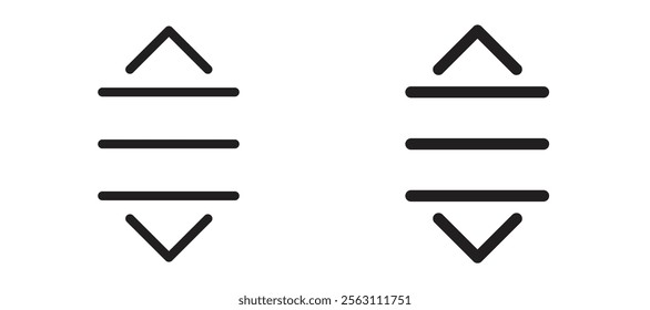 List dropdown icons in black line and filled versions
