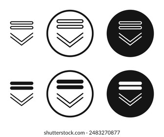 List dropdown outlined icon vector collection.