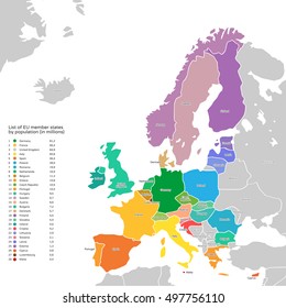 List European Union Countries Population Infographics Stock Vector ...