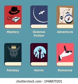 792 Book genres icons Images, Stock Photos & Vectors | Shutterstock