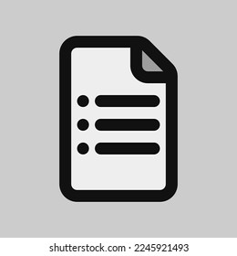 List file icon in filled line style, use for website mobile app presentation