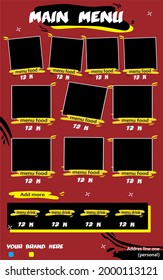 list of food and drink menu