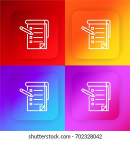 List four color gradient app icon set