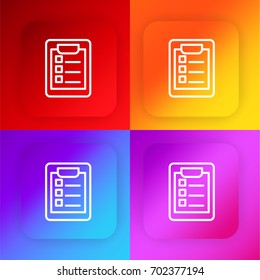 List four color gradient app icon set