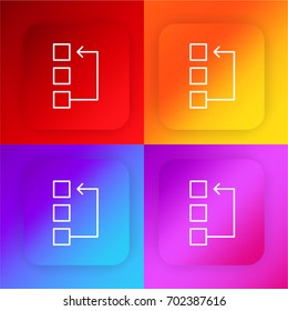 List four color gradient app icon set