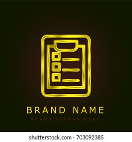 List golden metallic logo