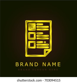 List golden metallic logo