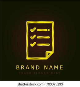 List golden metallic logo