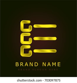 List golden metallic logo