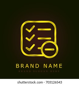 List golden metallic logo