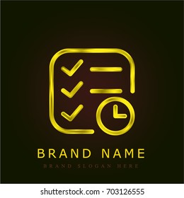 List golden metallic logo