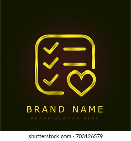 List golden metallic logo