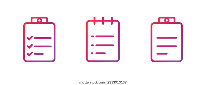 Ilustración de vectores de iconos de degradado de lista