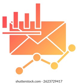 Icono de crecimiento de lista representado por el estilo de degradado del símbolo de crecimiento de lista.