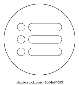 List icon black color in circle