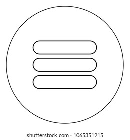 List icon black color in circle vector illustration isolated
