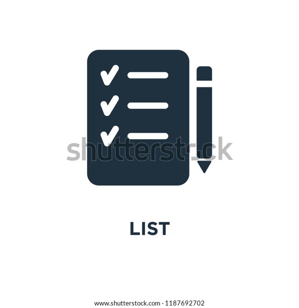 List Icon Black Filled Vector Illustration Stock Vector (Royalty Free ...