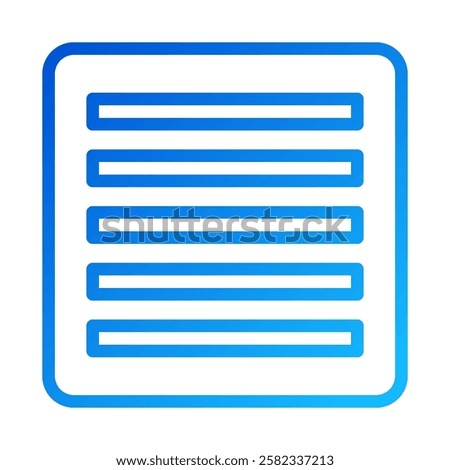 List Icon, Blue Gradient, Vector Design