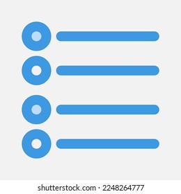 List icon in blue style about multimedia, use for website mobile app presentation