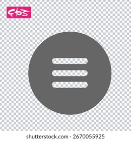 Icono de lista, ícono de categoría, ícono de menú, barra, navegación, archivo de ilustración de ícono de Vector de formato EPS
