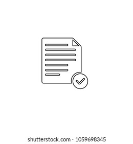 list icon with check symbol.Vector illustration.thin icon