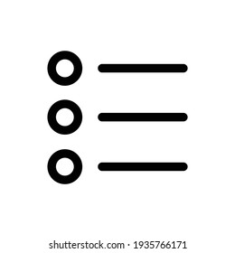 List Icon in circle isolated on white background. Vector illustration. Note list icon