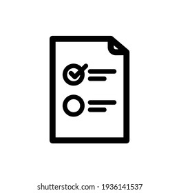 List Icon in circle isolated on white background. Vector illustration. Note list icon. checklist task icon