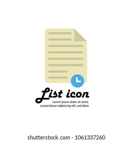List icon with clock symbol