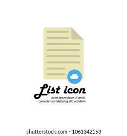 list icon with cloud symbol