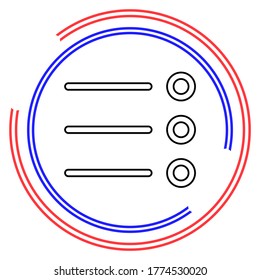 List icon - Content view options, list symbol - options sign. Thin line pictogram - outline editable stroke