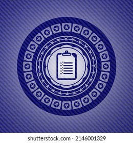 Liste Symbol mit Denim Textur. 