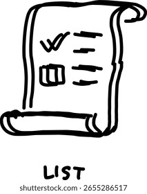 Icono de lista en estilo doodle