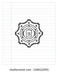 list icon emblem with pencil effect. Vector Illustration. Detailed. 