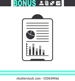 List icon with graph chart. 
