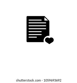 list icon with heart symbol.Vector illustration