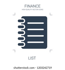 list icon. high quality filled list icon on white background. from finance collection flat trendy vector list symbol. use for web and mobile