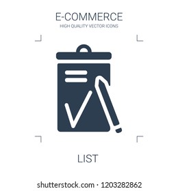 list icon. high quality filled list icon on white background. from e commerce collection flat trendy vector list symbol. use for web and mobile