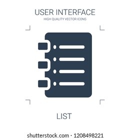 list icon. high quality filled list icon on white background. from user interface collection flat trendy vector list symbol. use for web and mobile
