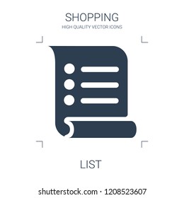 list icon. high quality filled list icon on white background. from shopping collection flat trendy vector list symbol. use for web and mobile