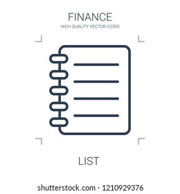 list icon. high quality line list icon on white background. from finance collection flat trendy vector list symbol. use for web and mobile