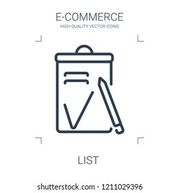 list icon. high quality line list icon on white background. from e commerce collection flat trendy vector list symbol. use for web and mobile