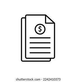 List icon illustration with dollar. Finance report. Line icon style. suitable for apps, websites, mobile apps. icon related to finance. Simple vector design editable