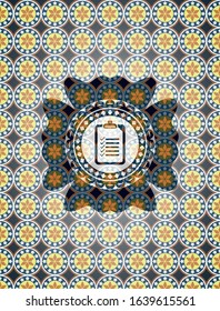 list icon inside arabesque emblem. arabic decoration.