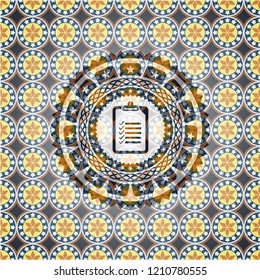 list icon inside arabesque style badge. arabic decoration.